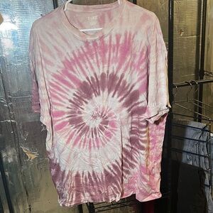 PINK Victoria's Secret Tie-Dye Short Sleeve Tee - Pink and Brown
